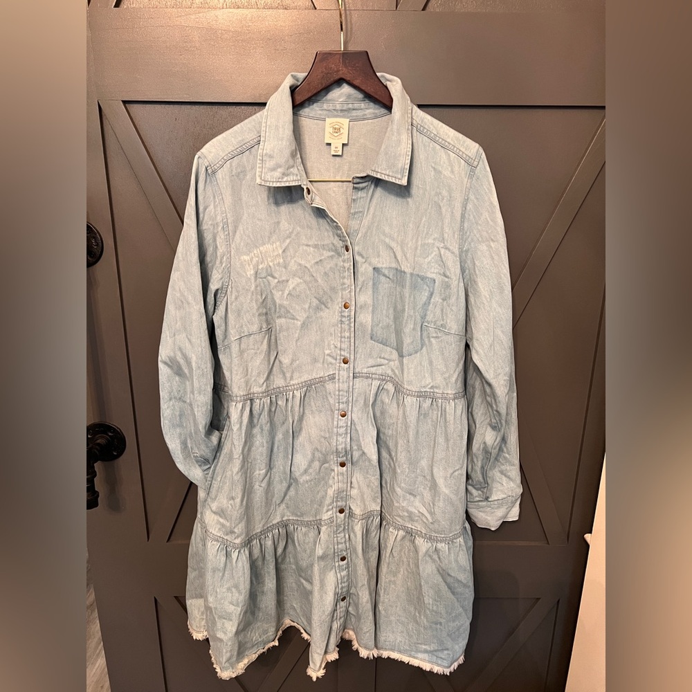 True Craft Sky Blue Denim Shirt/Dress
